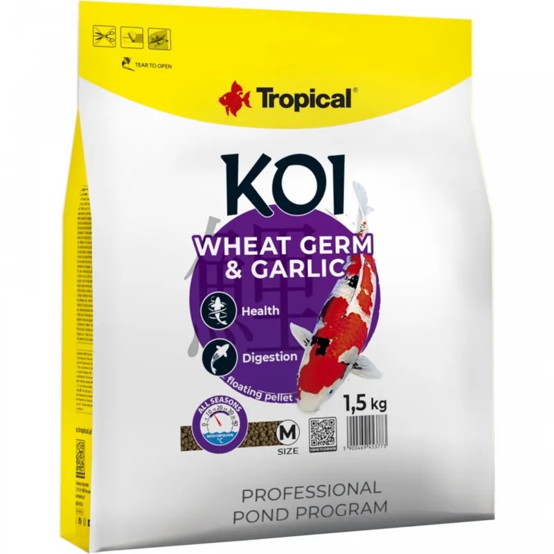 Saisonangebot Tropical Koi Wheat Germ & Garlic Pellet Size M 1,5 kg Premiumfutter